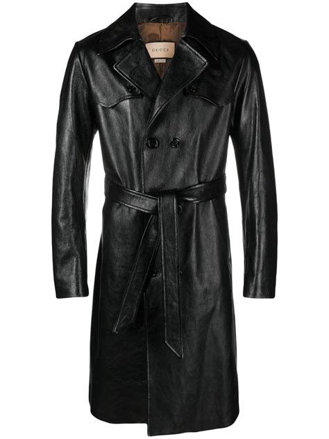 gucci leather trench coat.